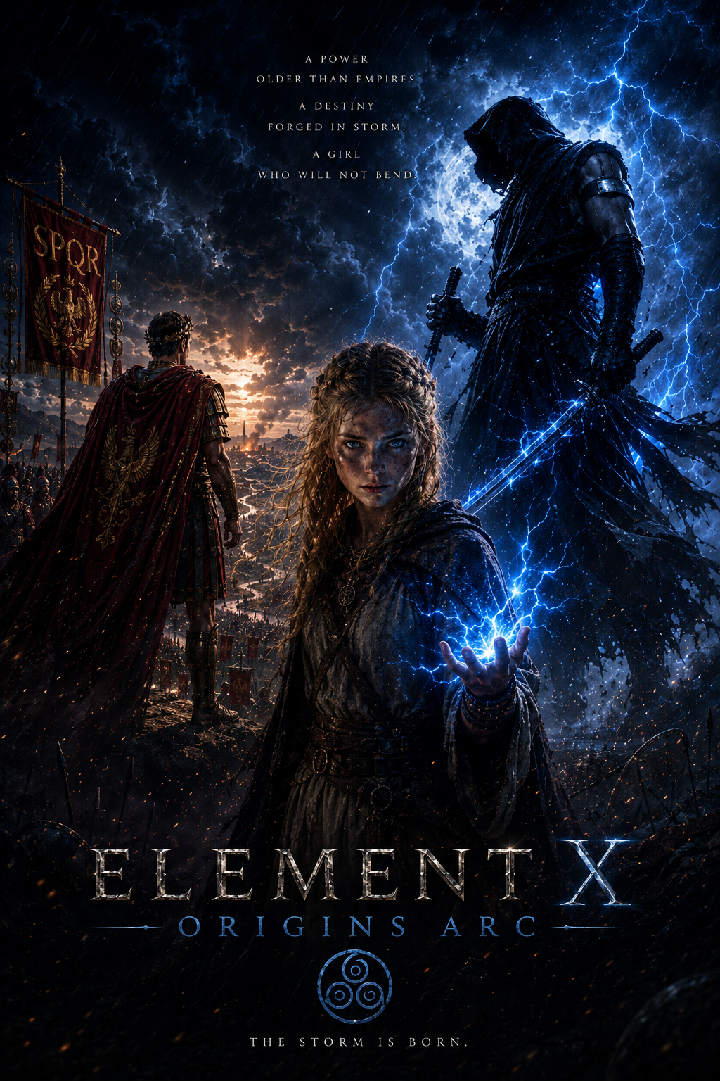 Element X: Origins is an original historical fantasy film developed by Hexagone Productions. Set in ancient Gaul during Julius Caesar's conquest, the story follows Aedana, a young Druid's daughter who creates Element X by combining Celtic wisdom with
