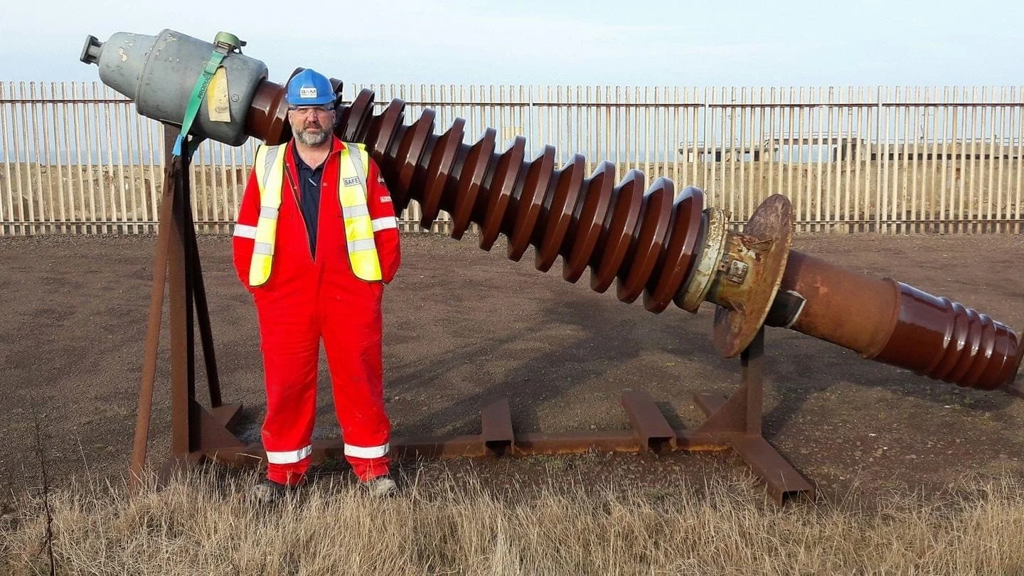 Calum and HV Bushing at Cockenzie Power Station