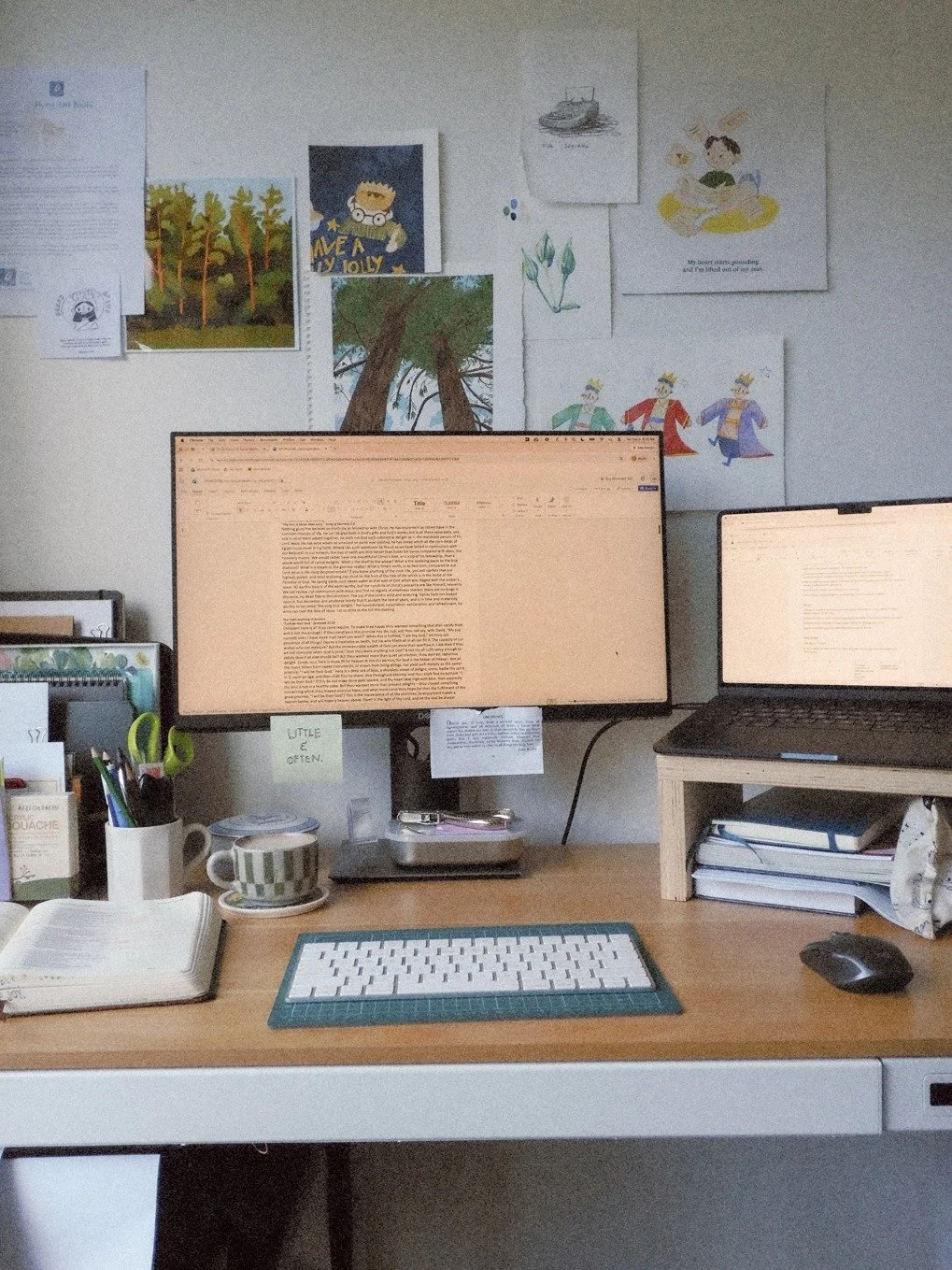 Early mornings with one eye on a manuscript and the other on the style sheet. Editing always feels like a treasure hunt!