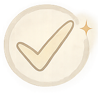 Checkmark inside a circle with a small star or sparkle