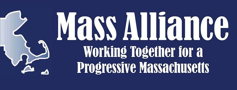 Logo for Mass Alliance with the tagline 'Working Together for a Progressive Massachusetts'