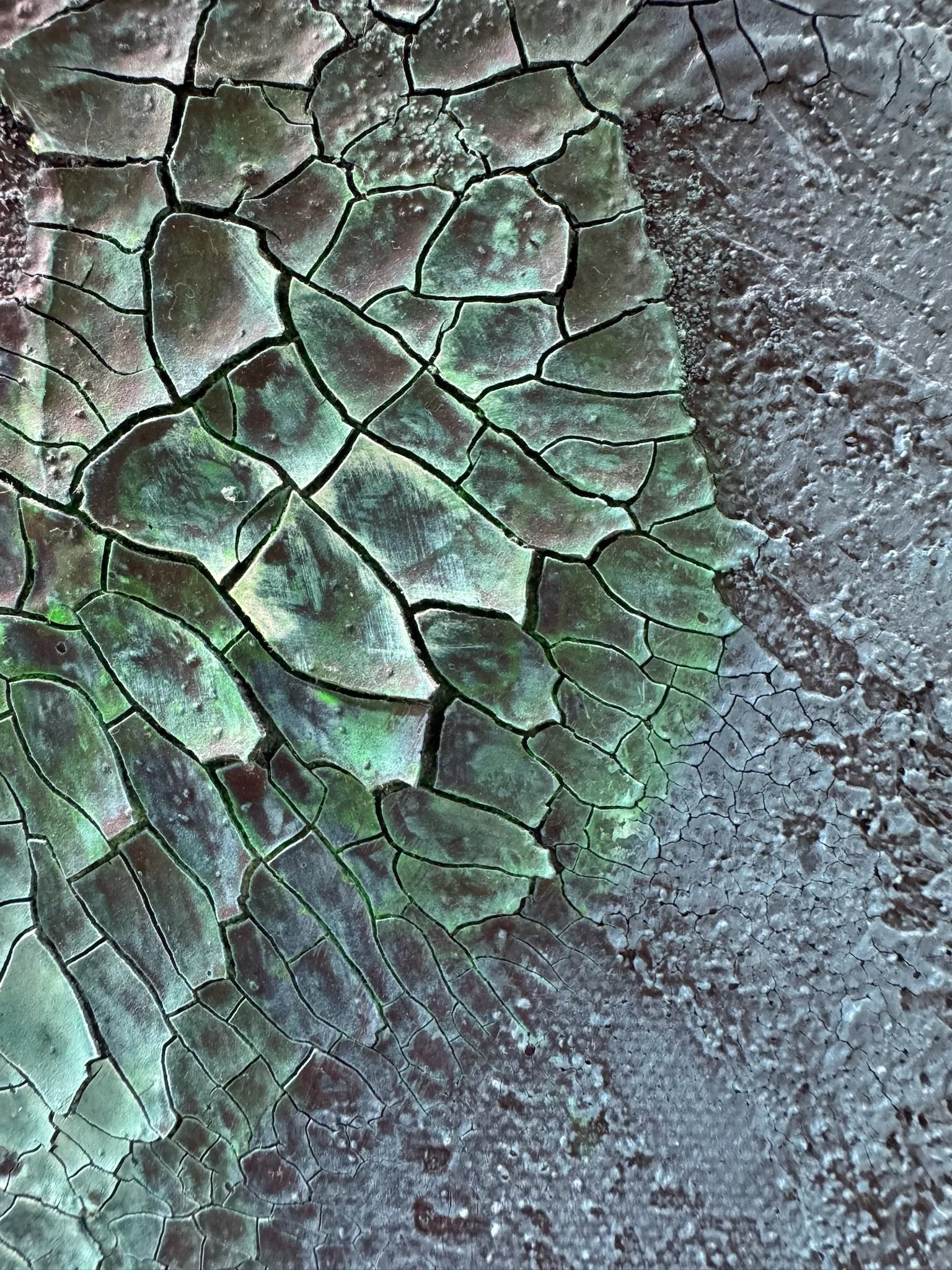 Close-up detail of textured abstract artwork by Santa Barbara artist Kristen Wagner.