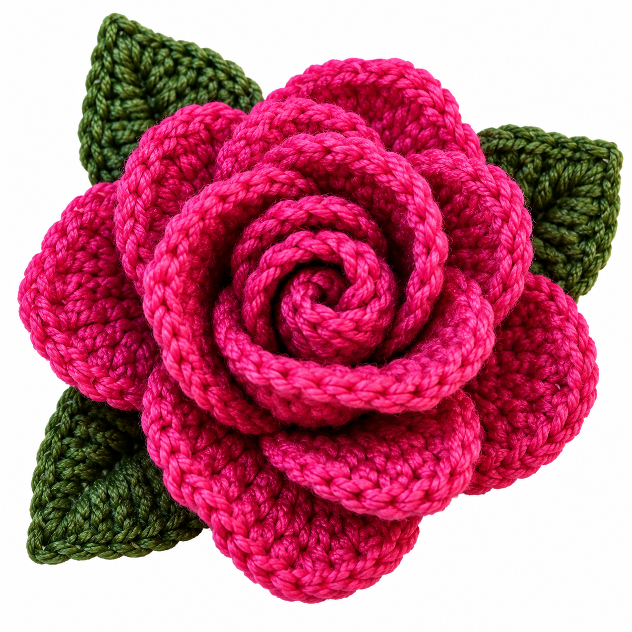 Crochet Rose Keychain