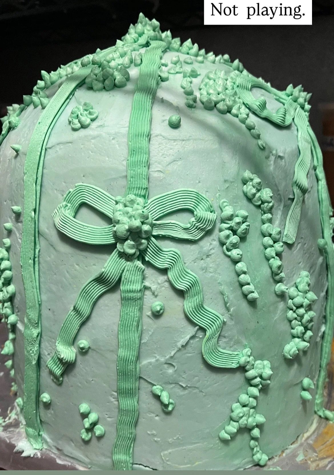 Custom Vidiots 40th anniversary cake- chocolate with passionfruit curd + passionfruit Italian buttercream