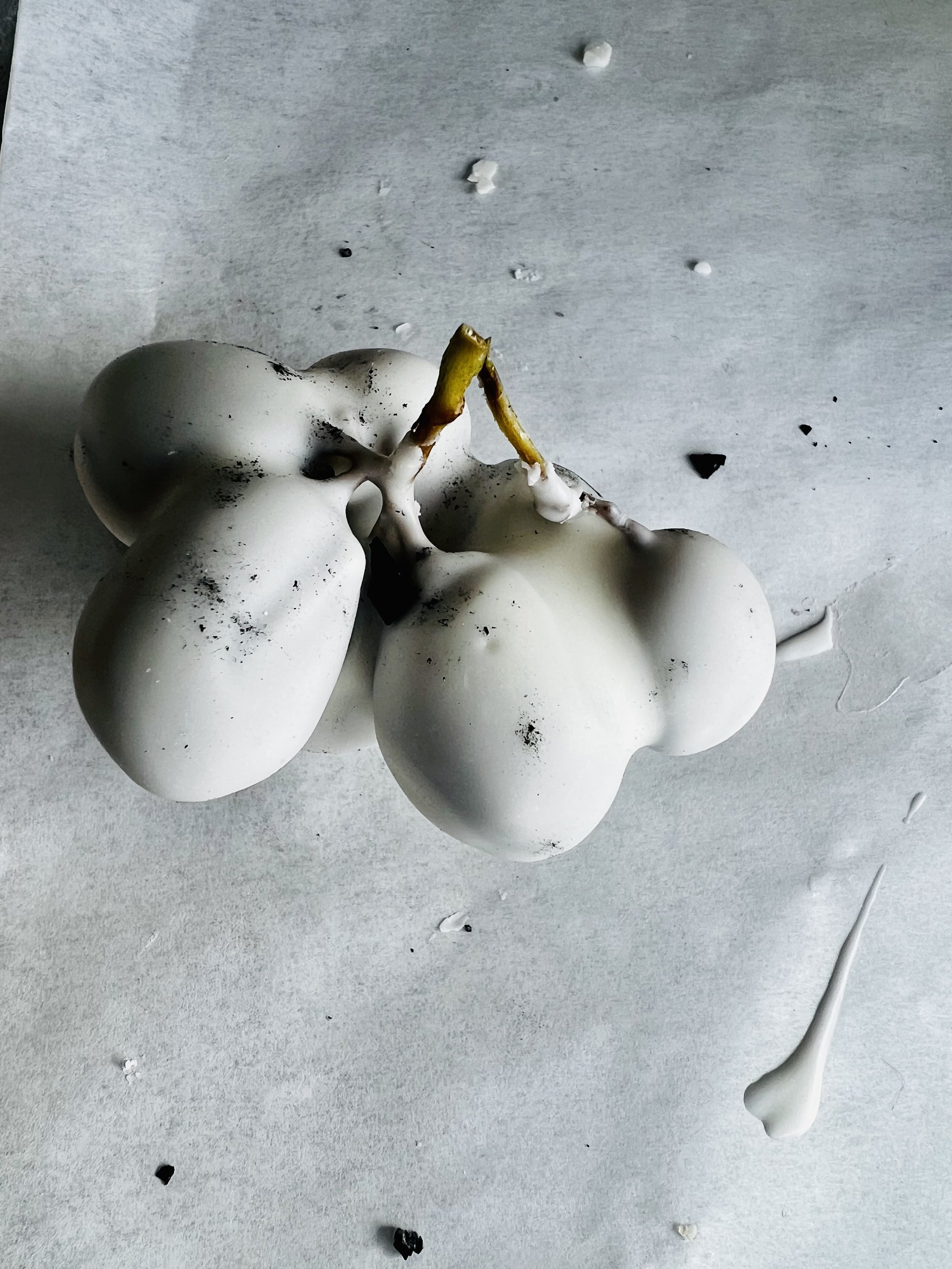 White Chocolate-Dipped Grapes with Black Salt  for Apostrophe Reps