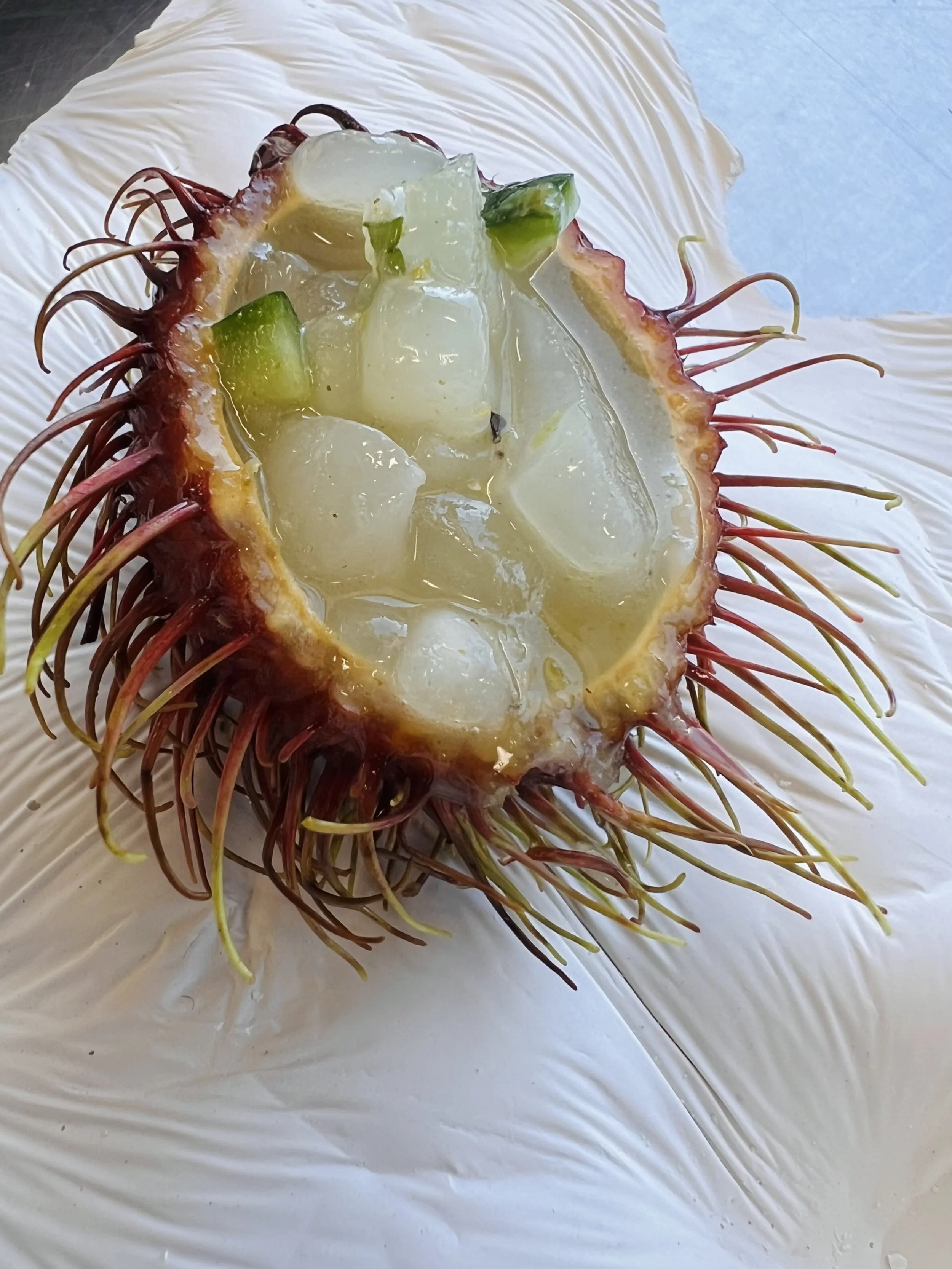 Rambutan Crudo (vegan) with yuzu - Spoiled Child X Jeremy Scott
