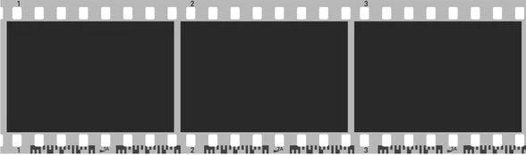 Empty film strip with three frames.
