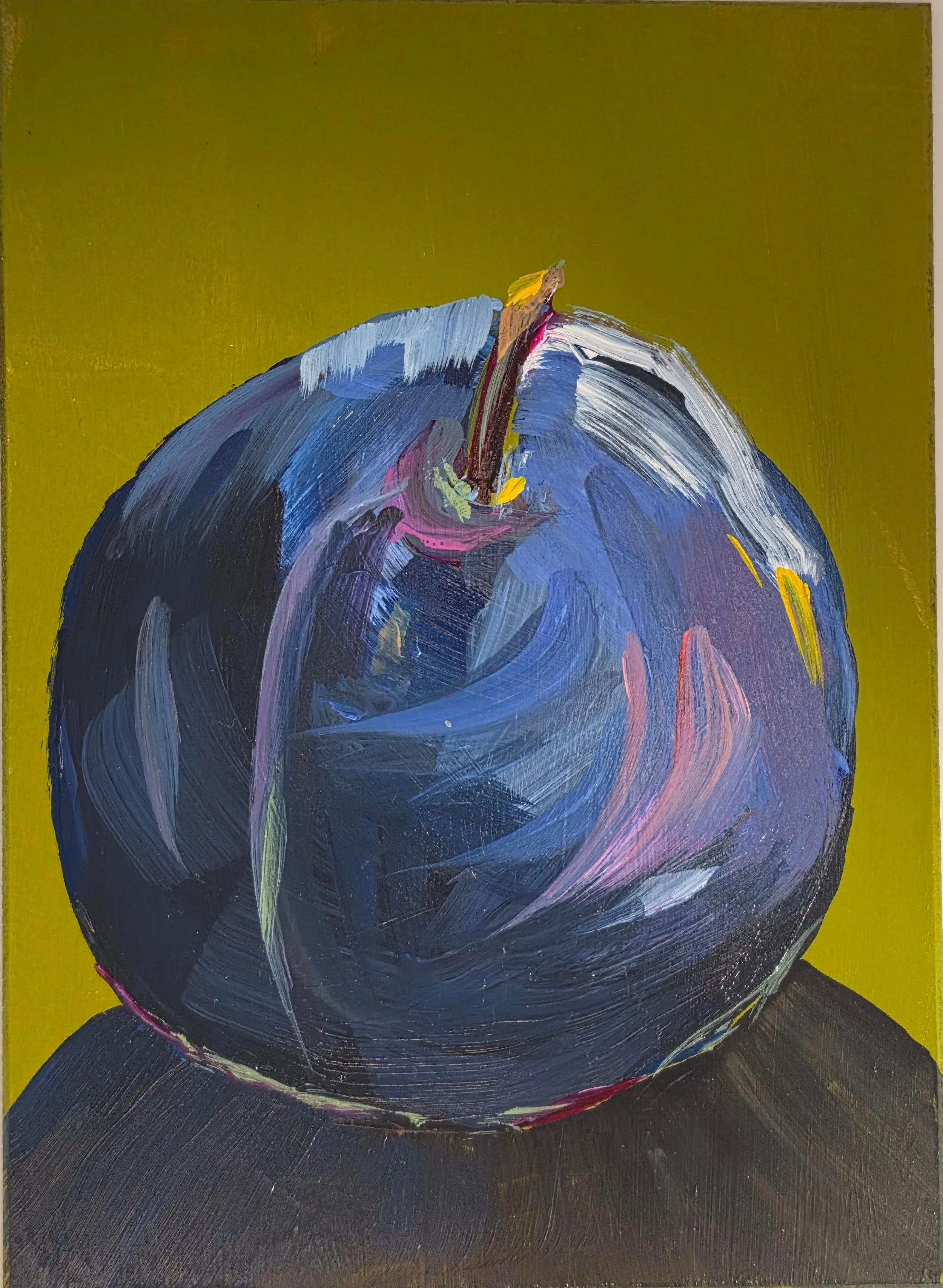 Plum Good. 5" x 7" - Acrylic on masonite board.