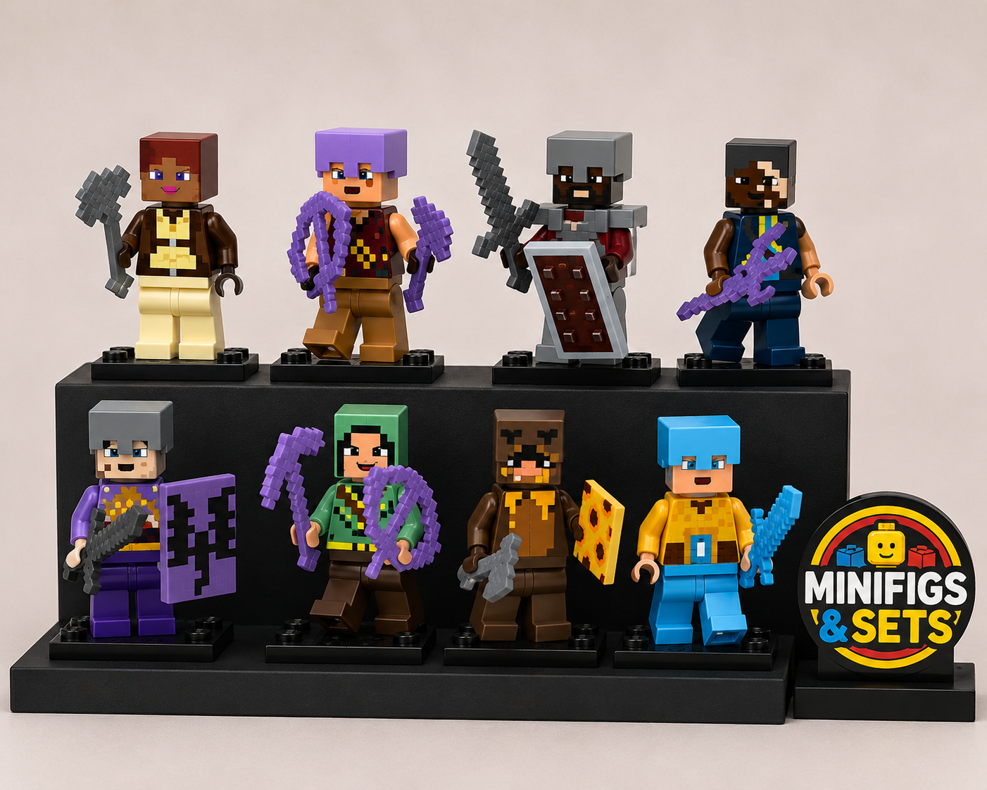Minecraft Set of 8 minifigures - Style 4