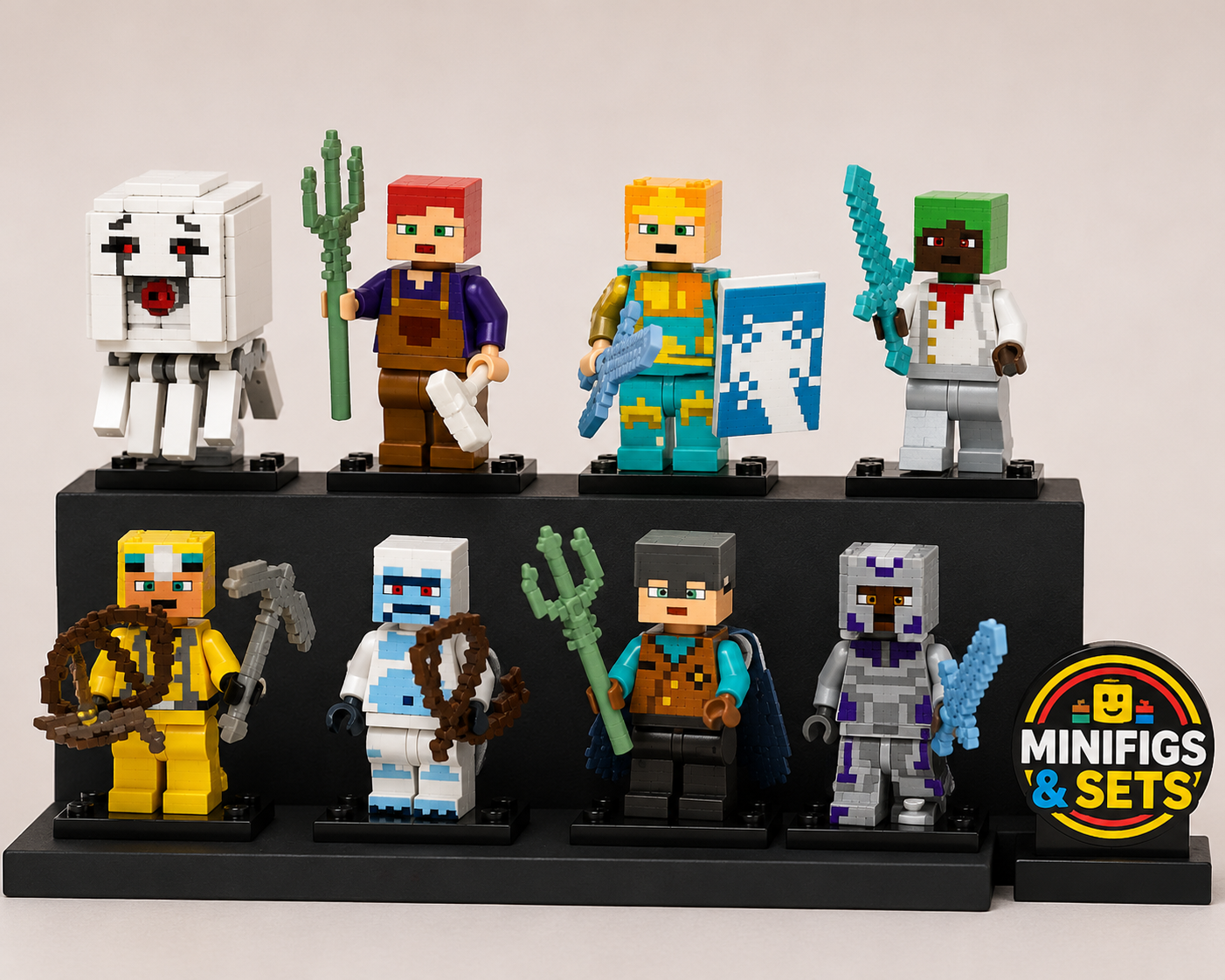 Minecraft Set of 8 minifigures - Style 2