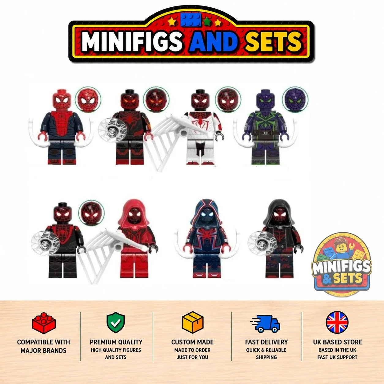 Spiderman Set of 8 minifigures - Style 9