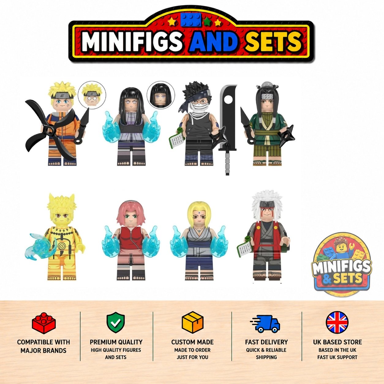 Naruto Set of 8 minifigures - Style 8