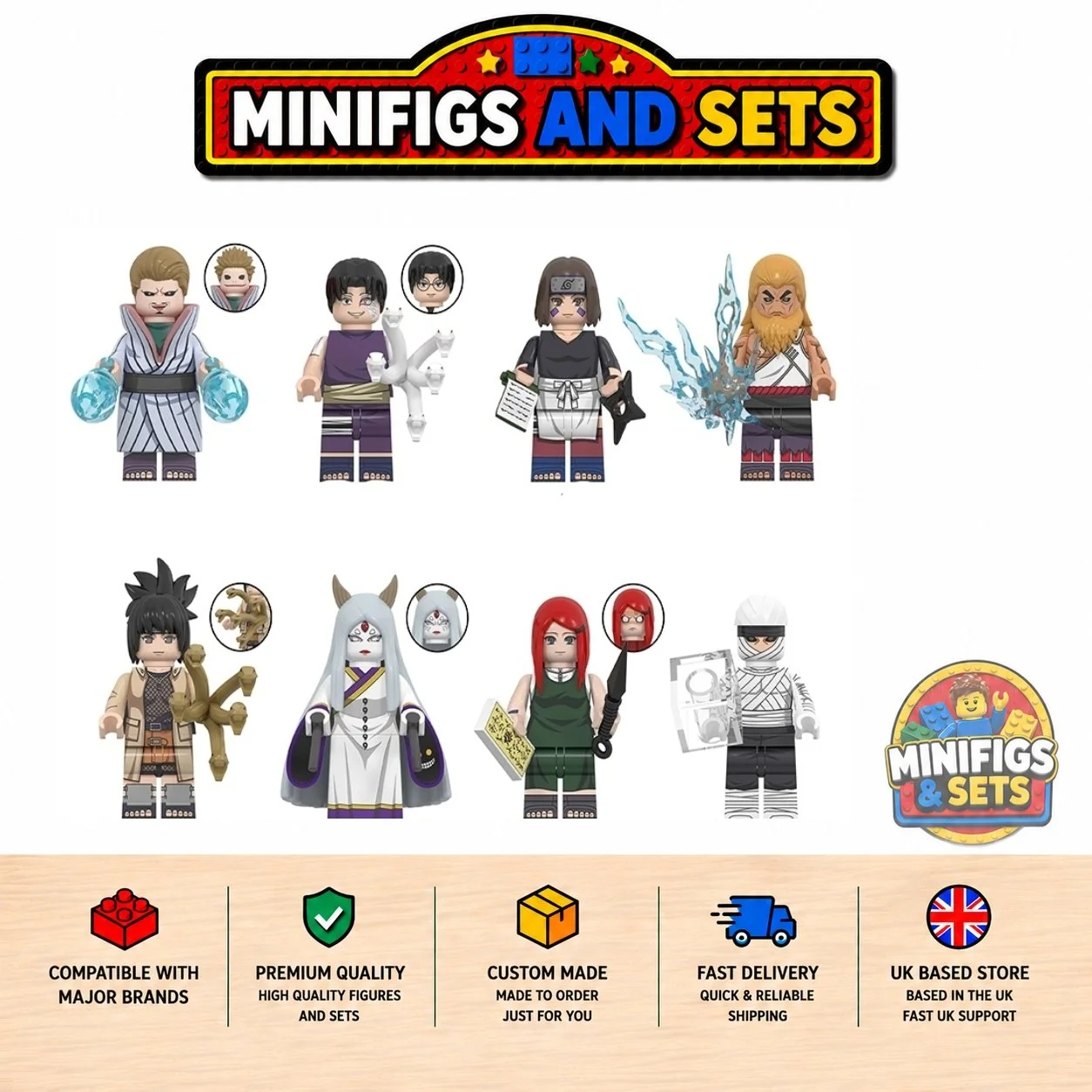 Naruto Set of 8 minifigures - Style 12
