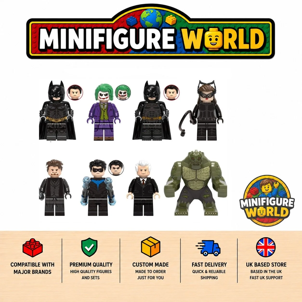 Batman Set of 8 minifigures - Style 1
