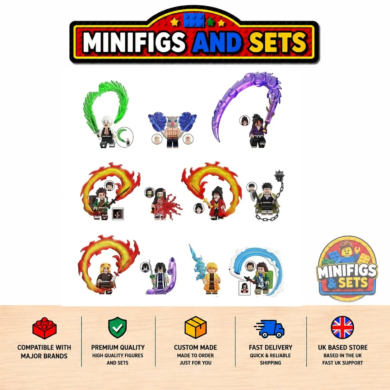 Demon Slayer Set of 8 minifigures - Style 6
