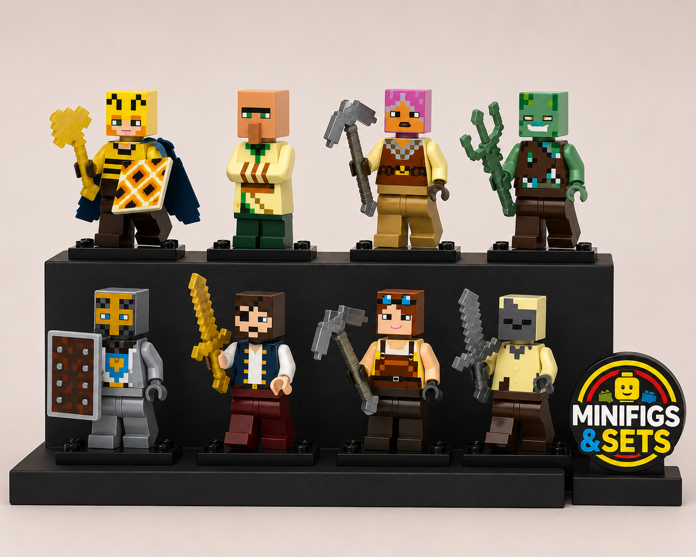 Minecraft Set of 8 minifigures - Style 3