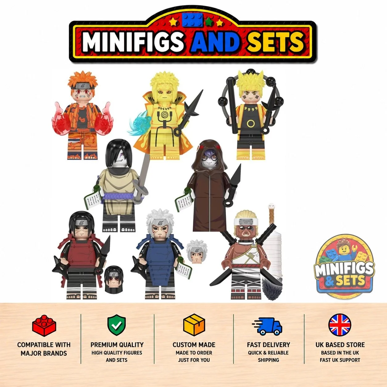 Naruto Set of 8 minifigures - Style 9