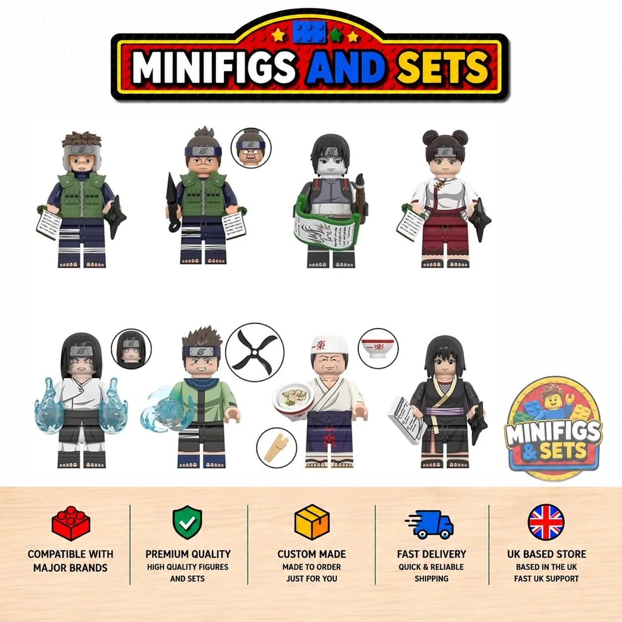 Naruto Set of 8 minifigures - Style 11