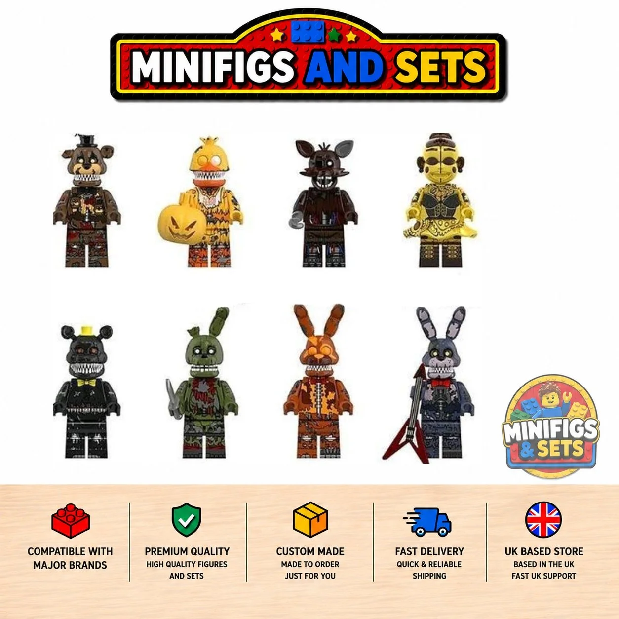 FNAF Set of 8 minifigures - Style 7