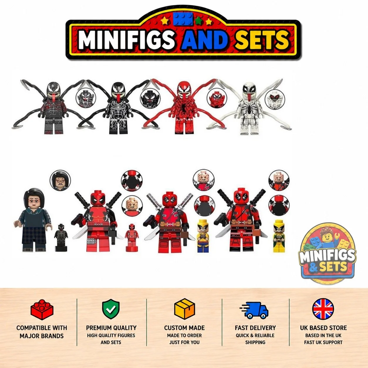 Deadpool Set of 8 minifigures - Style 2