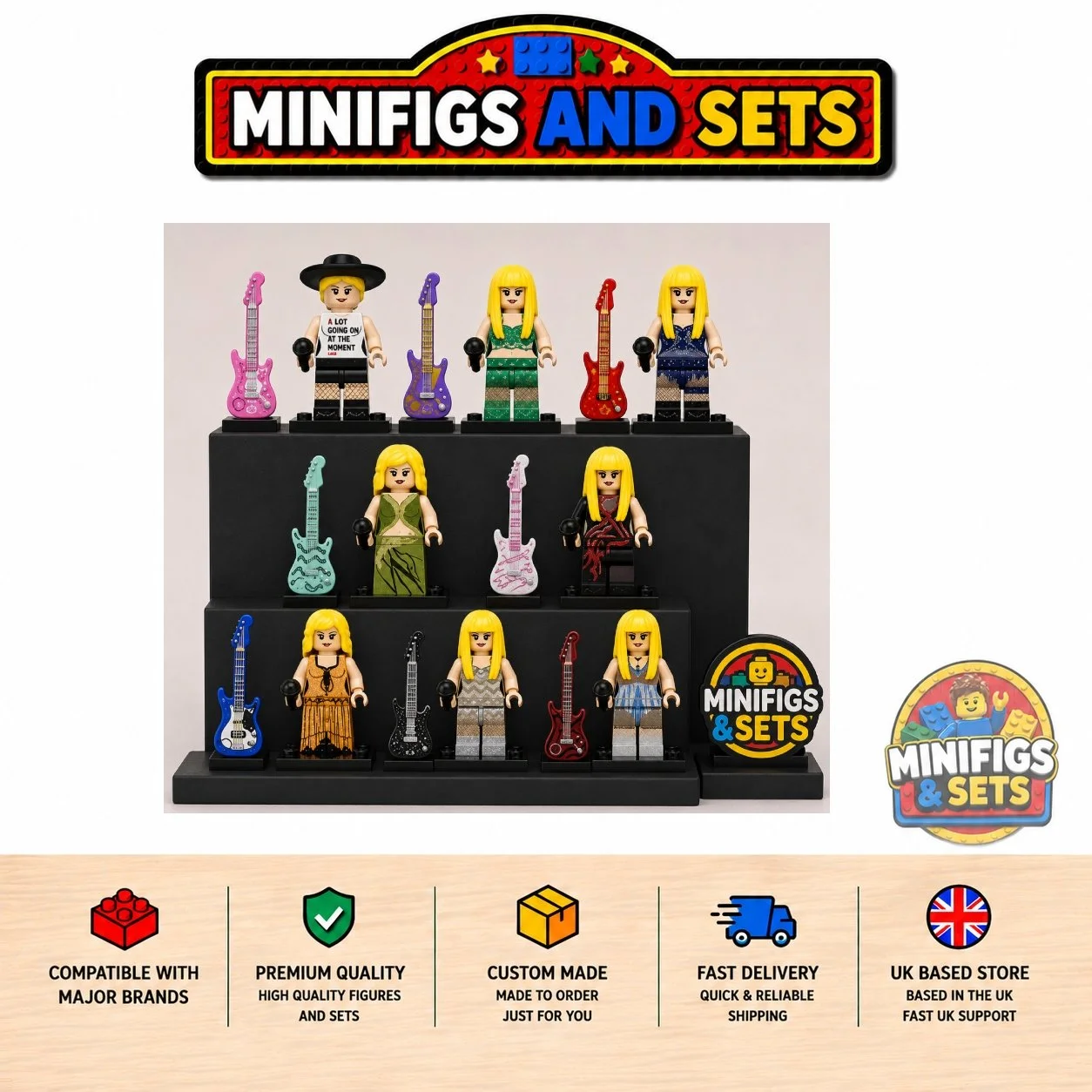 Taylor Swift Set of 8 minifigures - Style  3