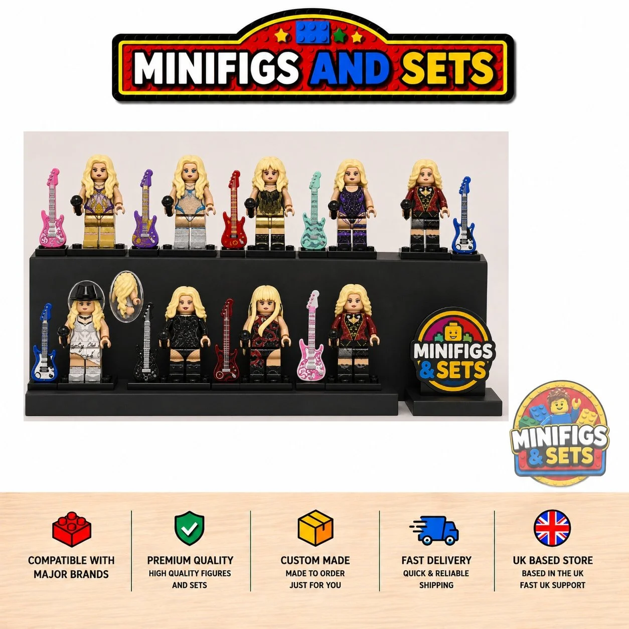 Taylor Swift Set of 8 minifigures - Style  1