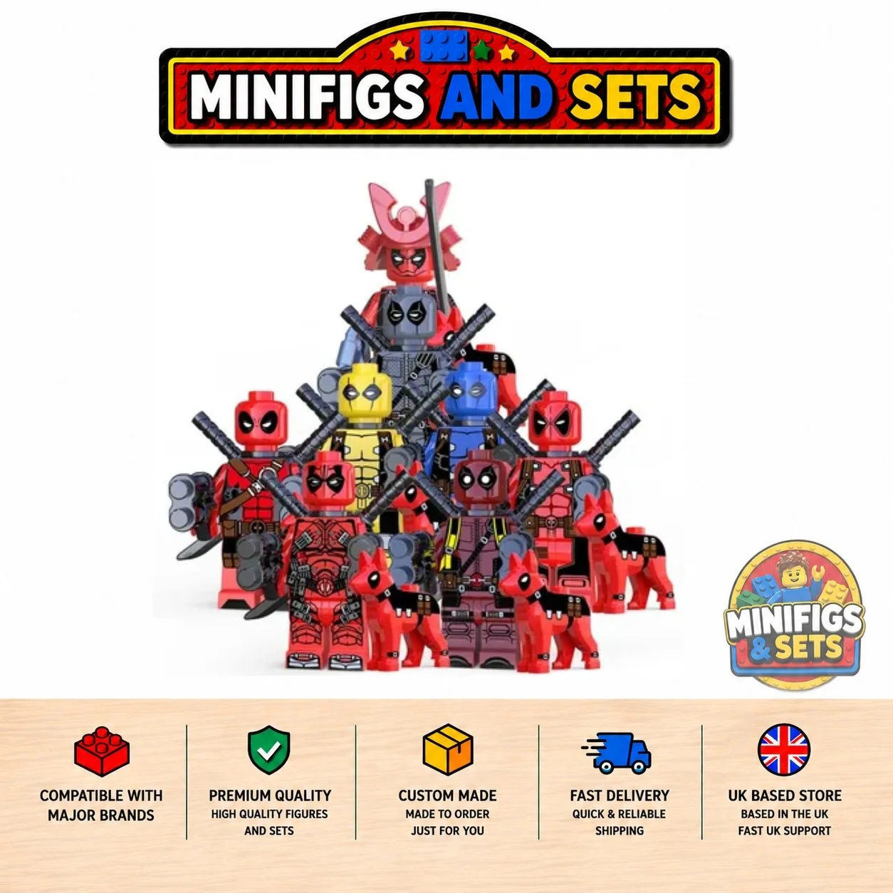 Deadpool Set of 8 minifigures - Style 3