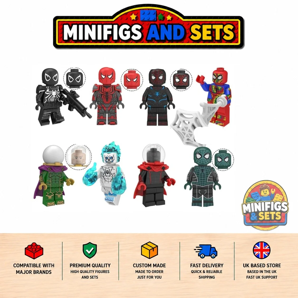 Spiderman Set of 8 minifigures - Style 1