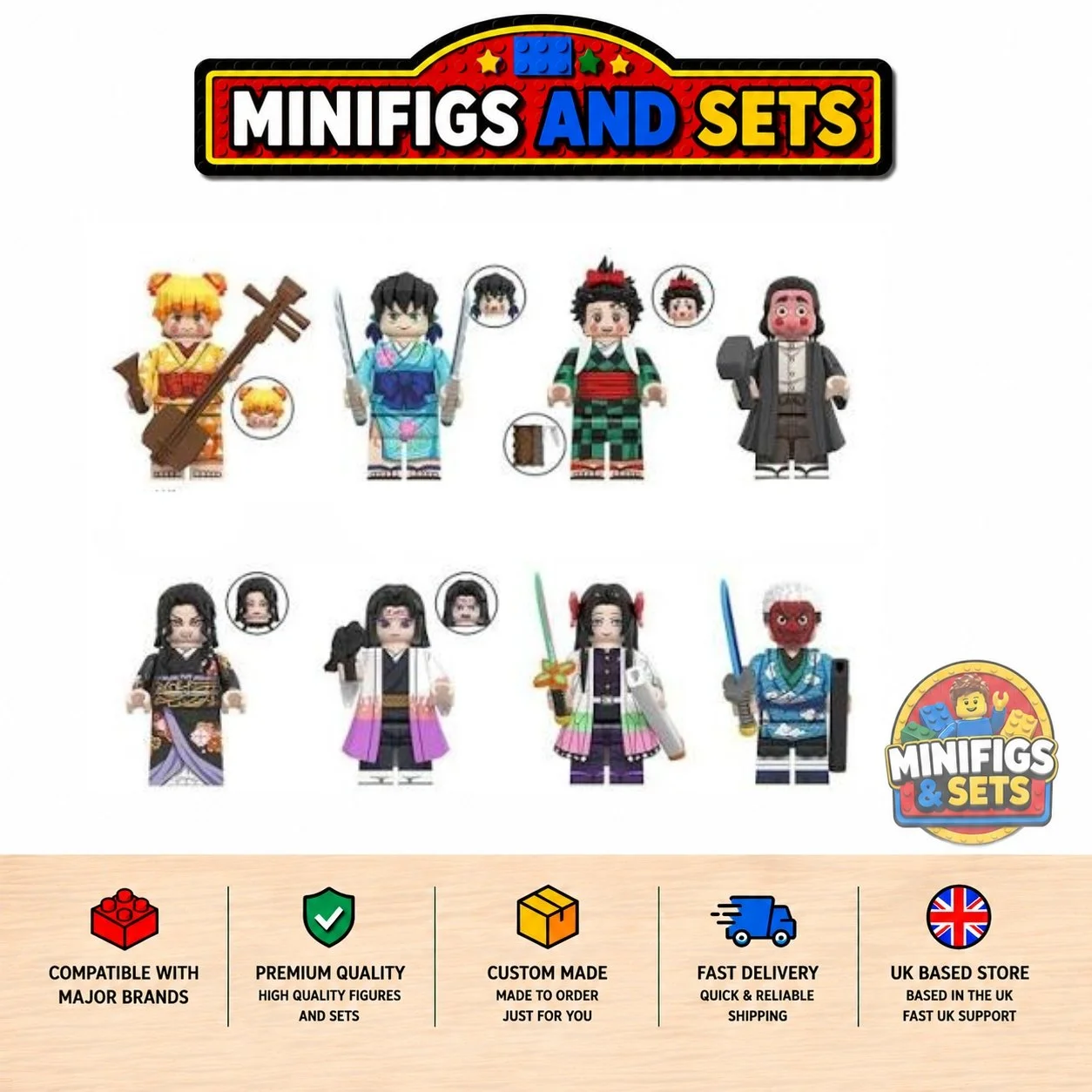Demon Slayer Set of 8 minifigures - Style 5