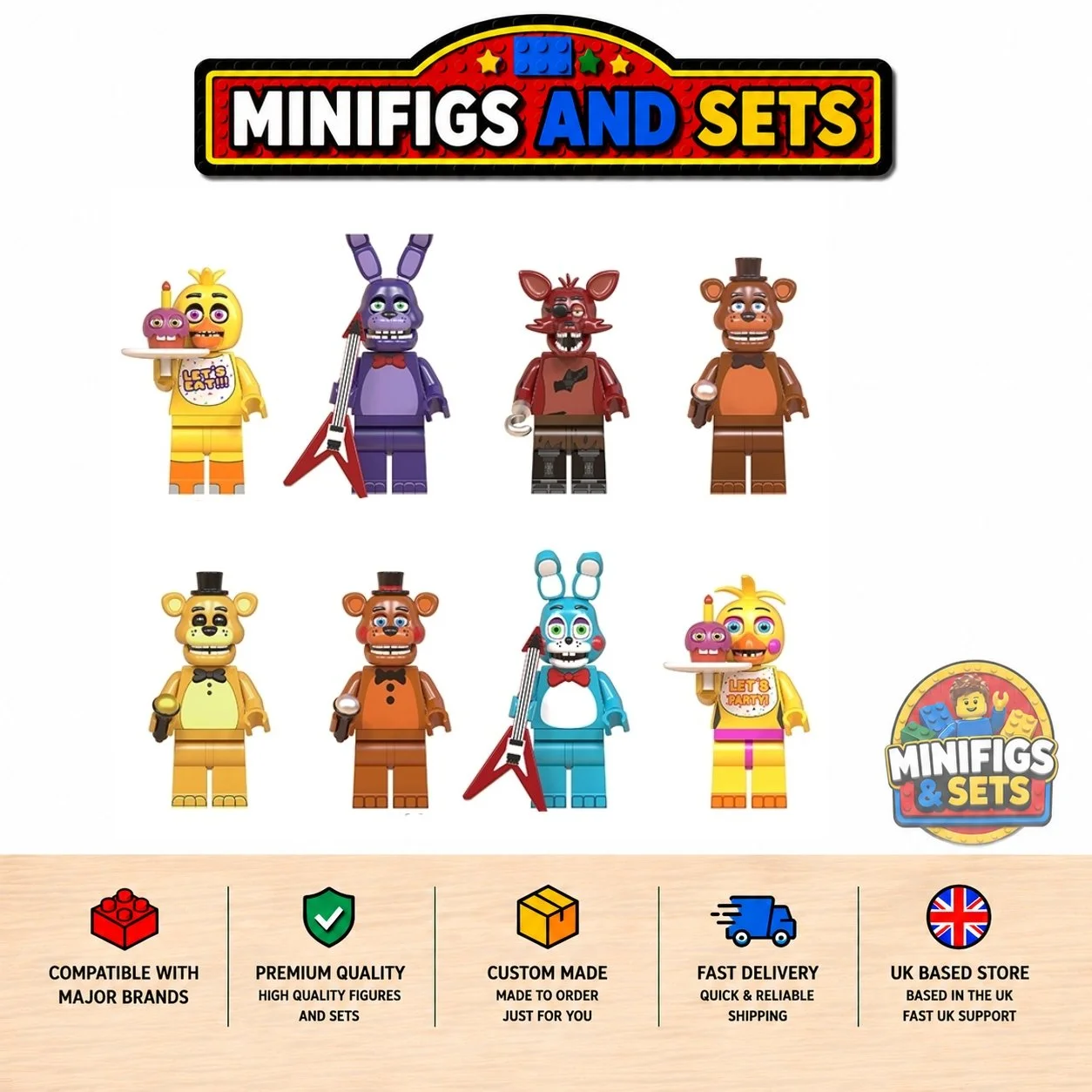FNAF Set of 8 minifigures - Style 2