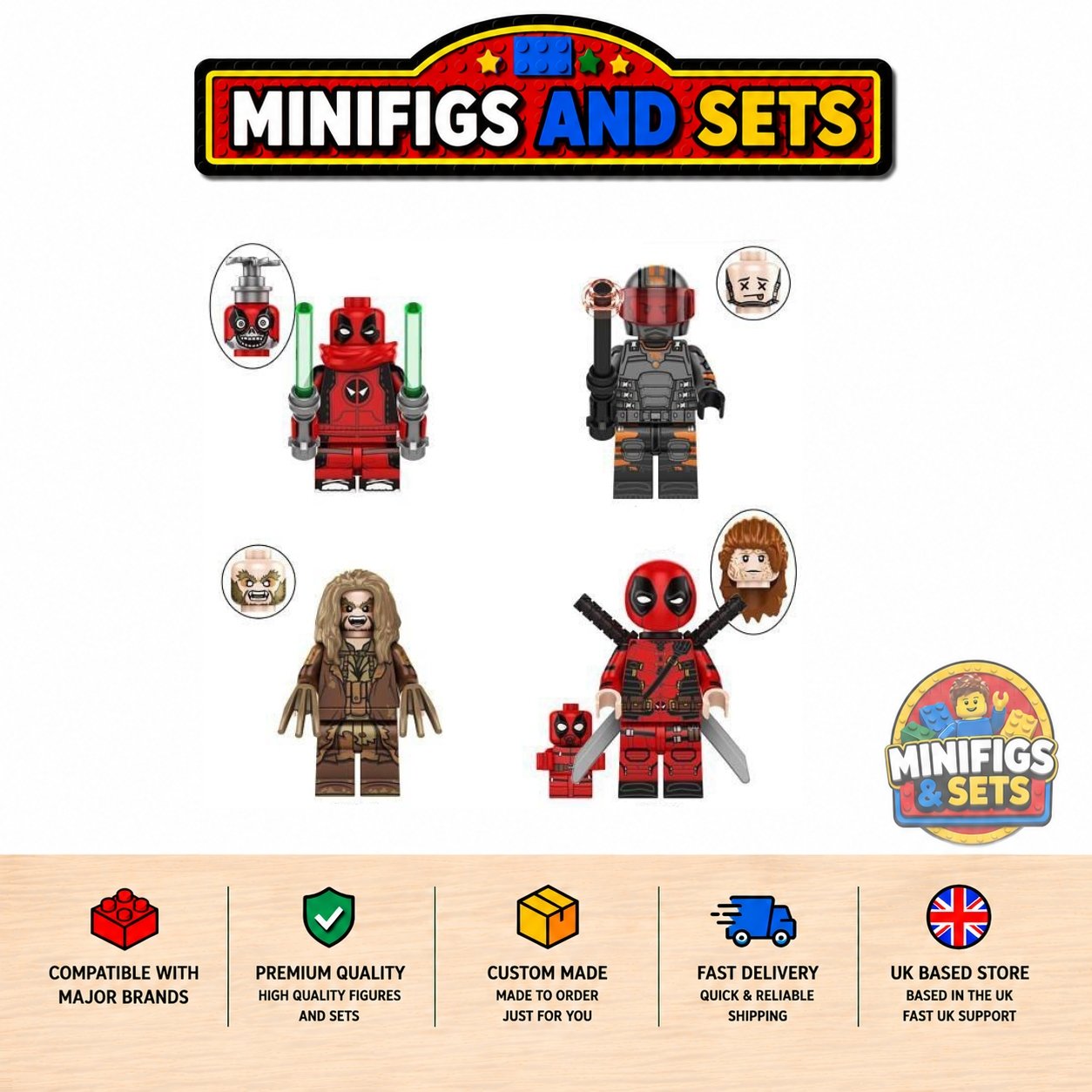 Deadpool Set of 4 minifigures - Style 4