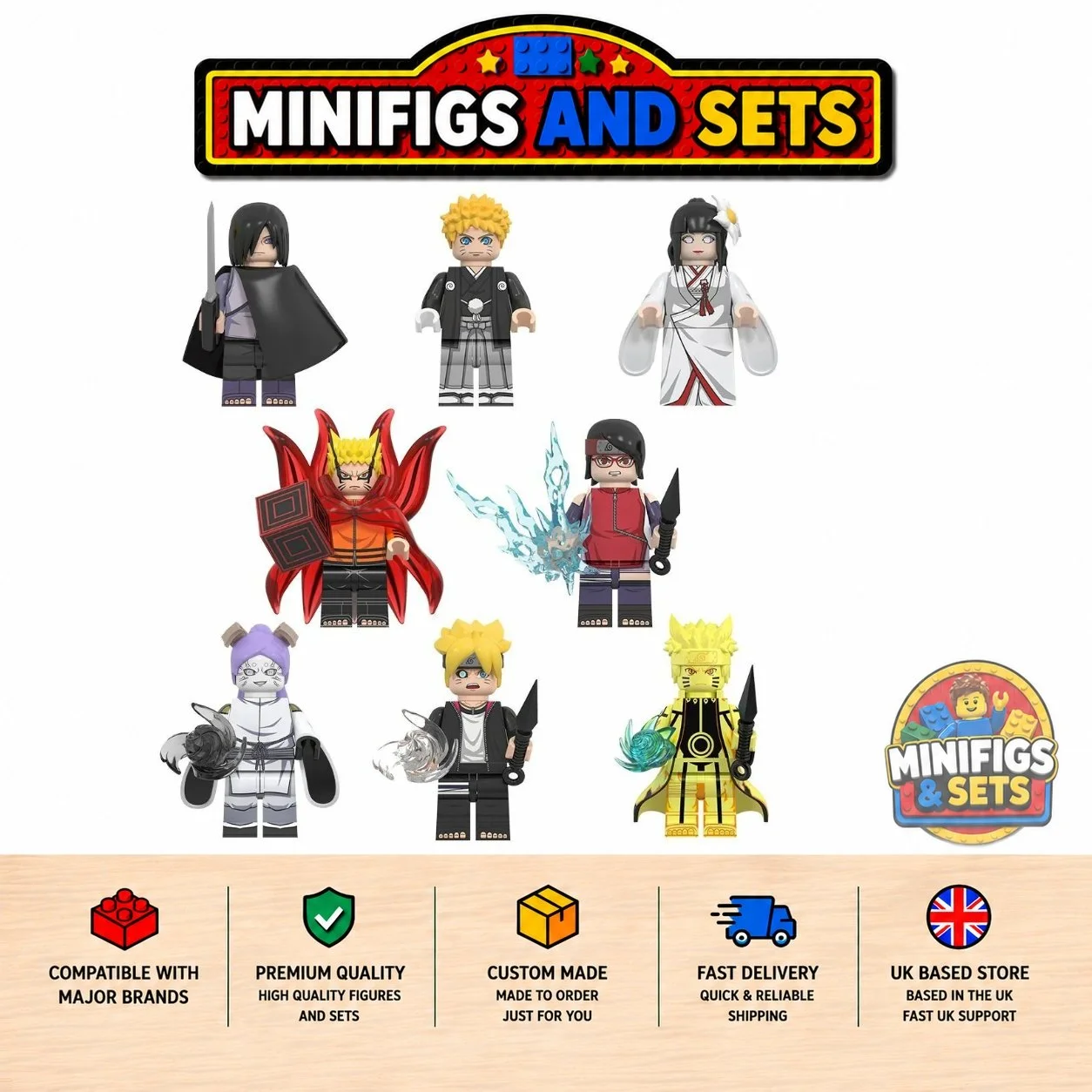 Naruto Set of 8 minifigures - Style 10
