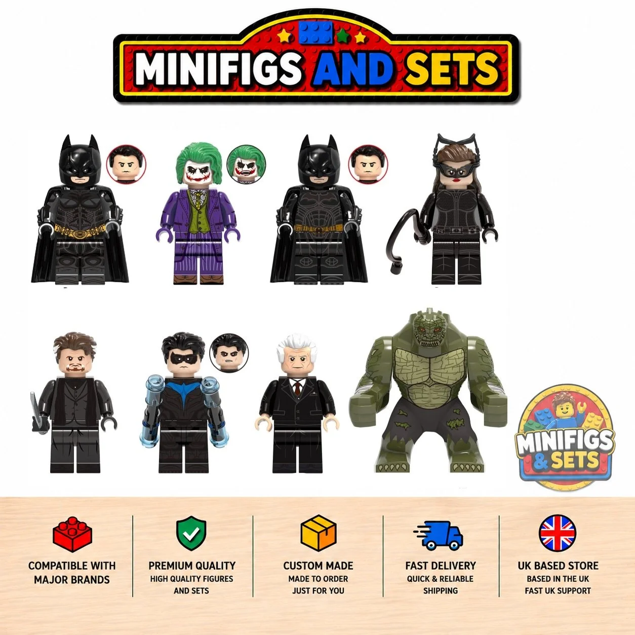 Batman Set of 8 minifigures - Style 1