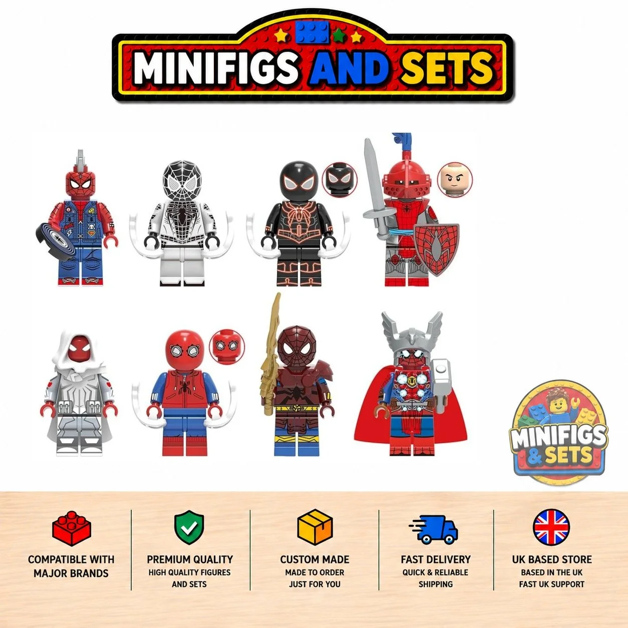 Spiderman Set of 8 minifigures - Style 5