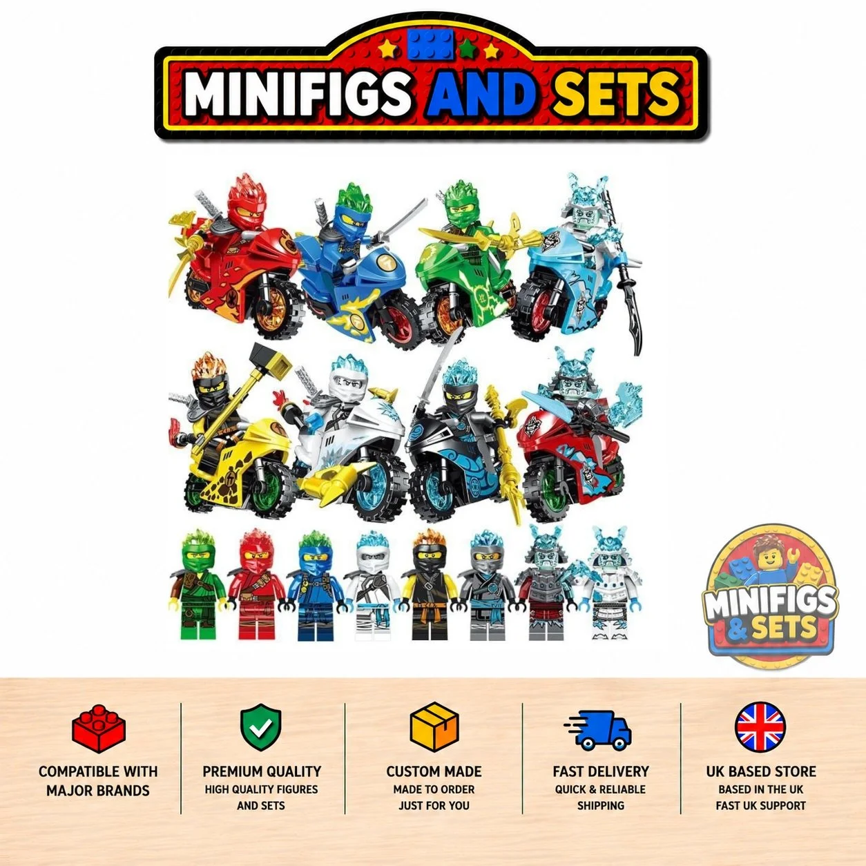 Ninjago Set of 8 minifigures - Style 1