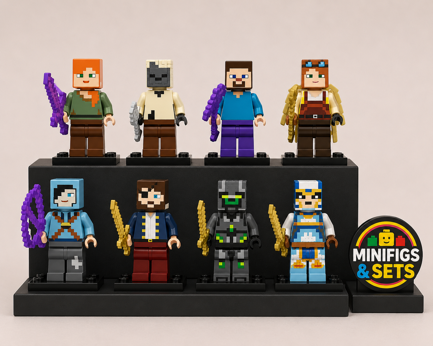 Minecraft Set of 8 minifigures - Style 1