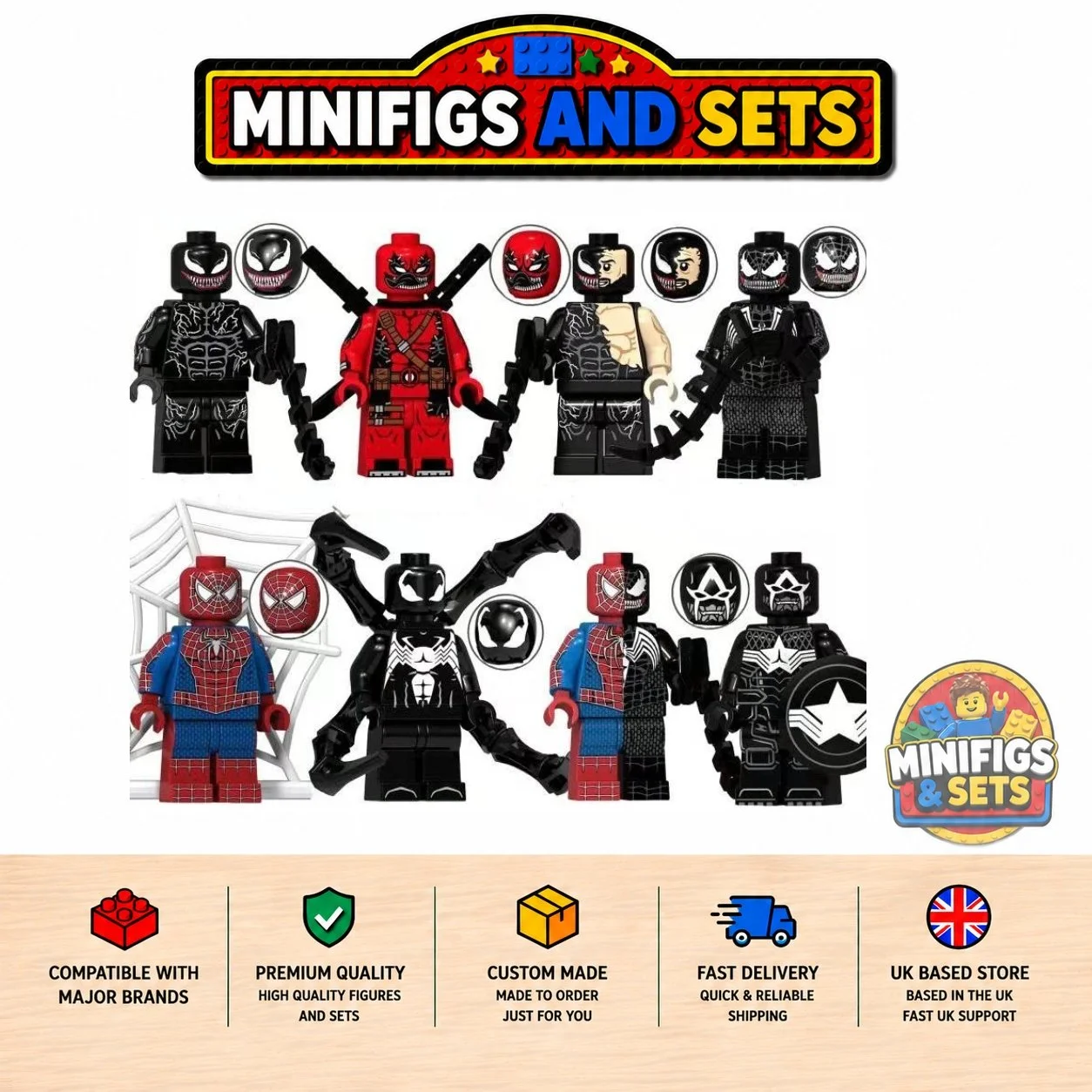 Spiderman Set of 8 minifigures - Style 2