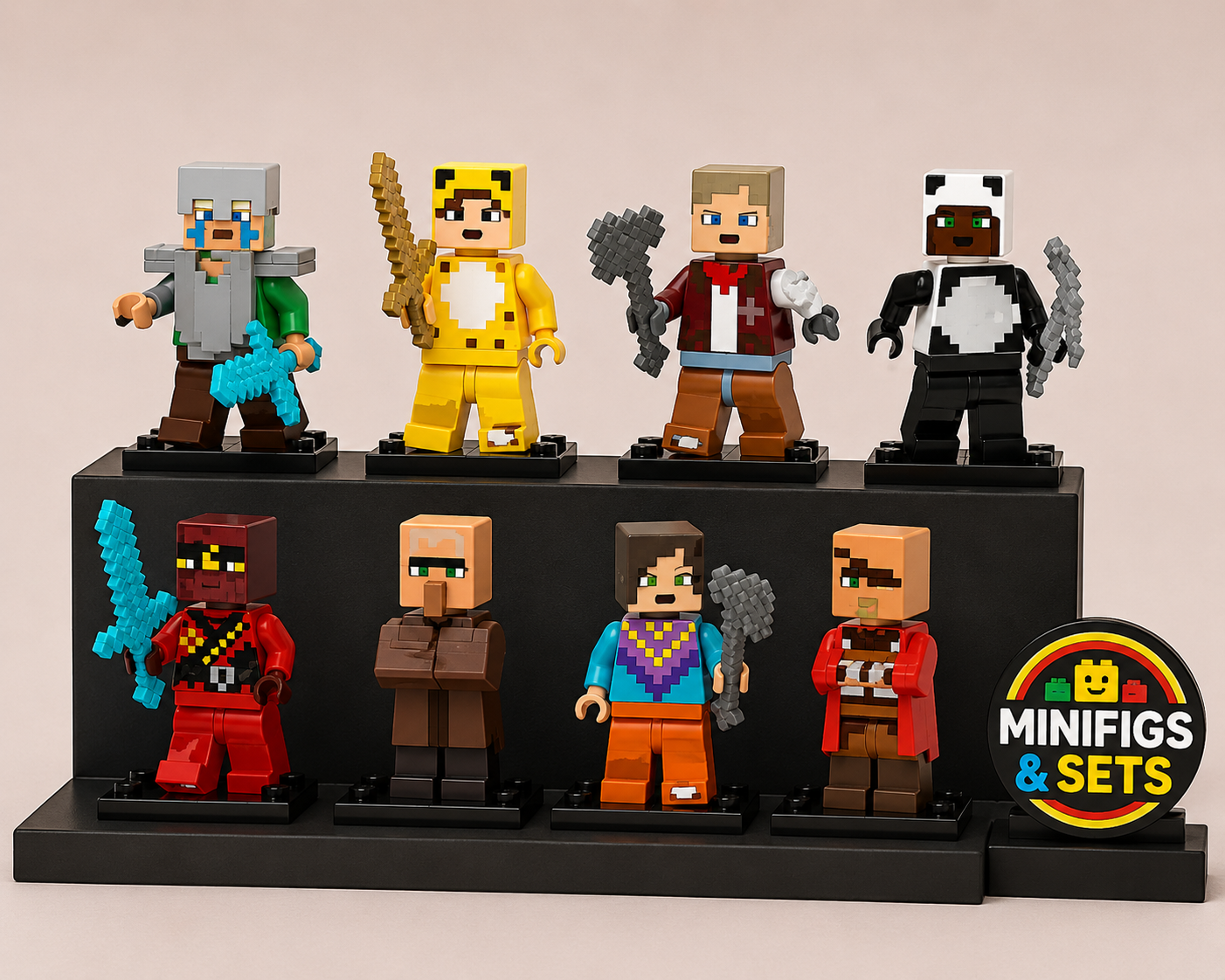 Minecraft Set of 8 minifigures - Style 6