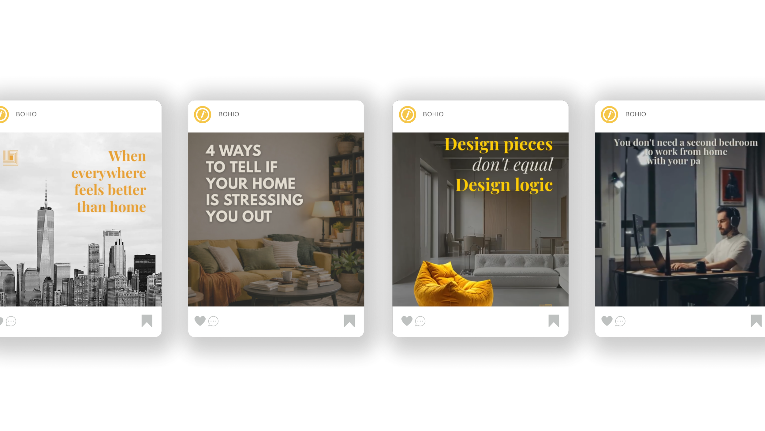 Bohío Design Studio Instagram posts about personal, budget-friendly interior design