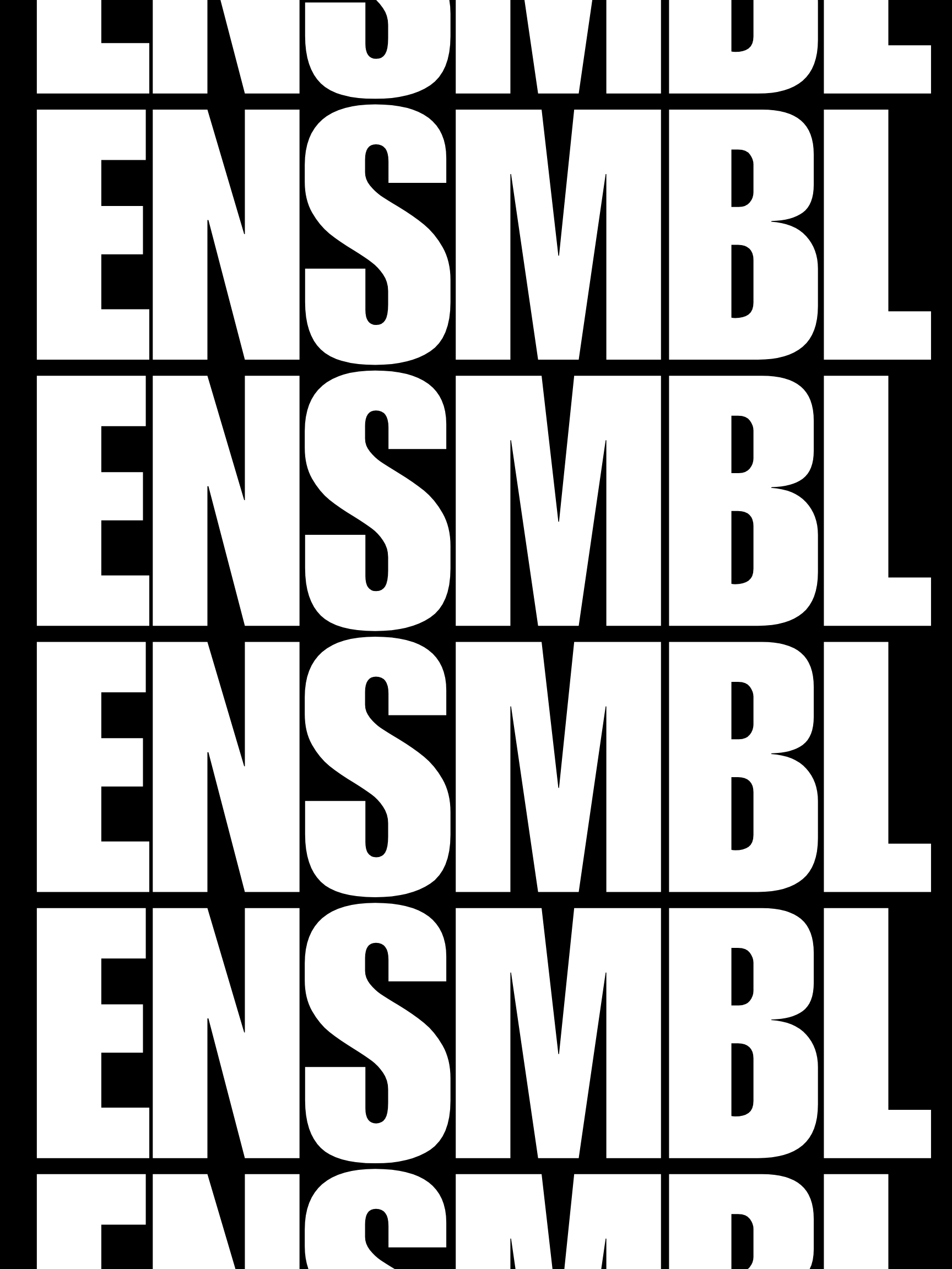Repeating bold black and white text that says 'ENSMDE' across the entire image in a grid pattern.