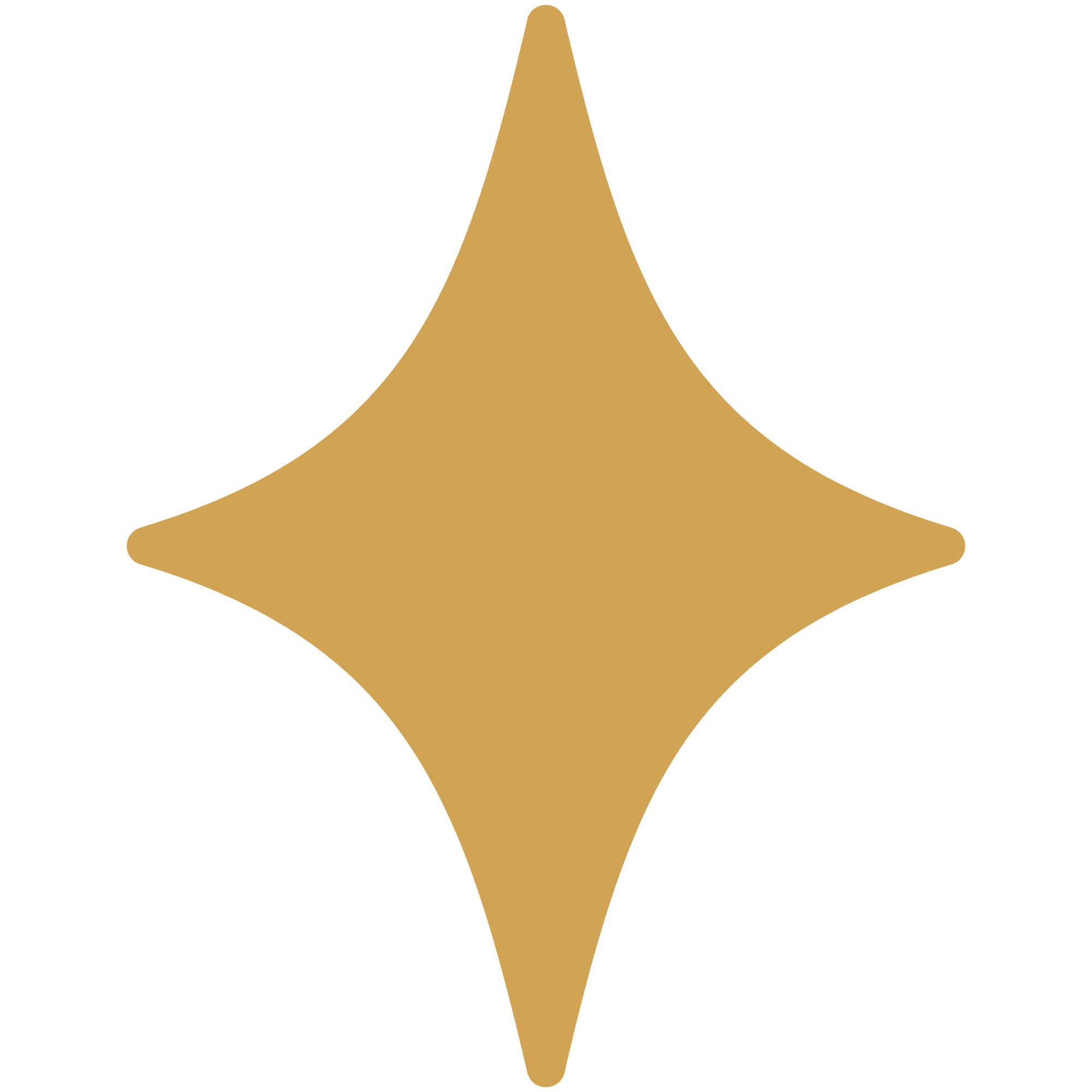 A stylized, gold-colored star symbol on a black background.