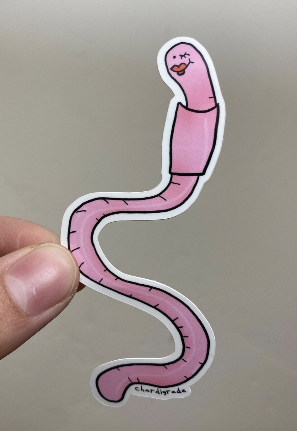 Winking Worm Sticker