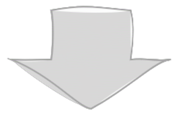 A 3D white downward-pointing arrow with shadow, on a transparent background.
