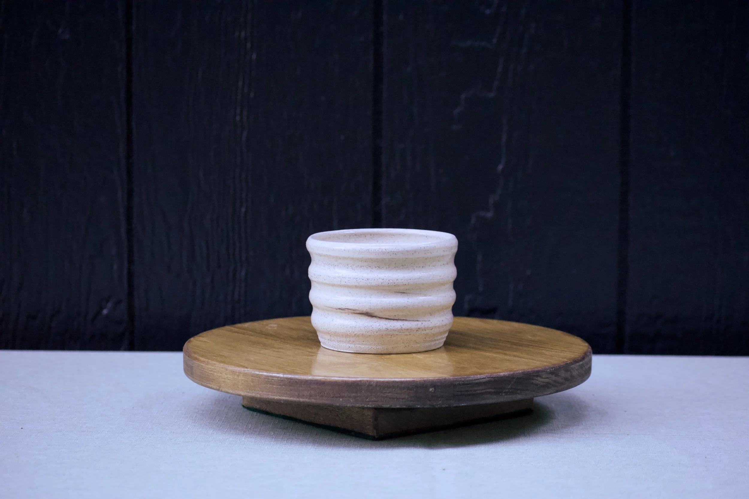 Clear Glaze Ribbed Cup