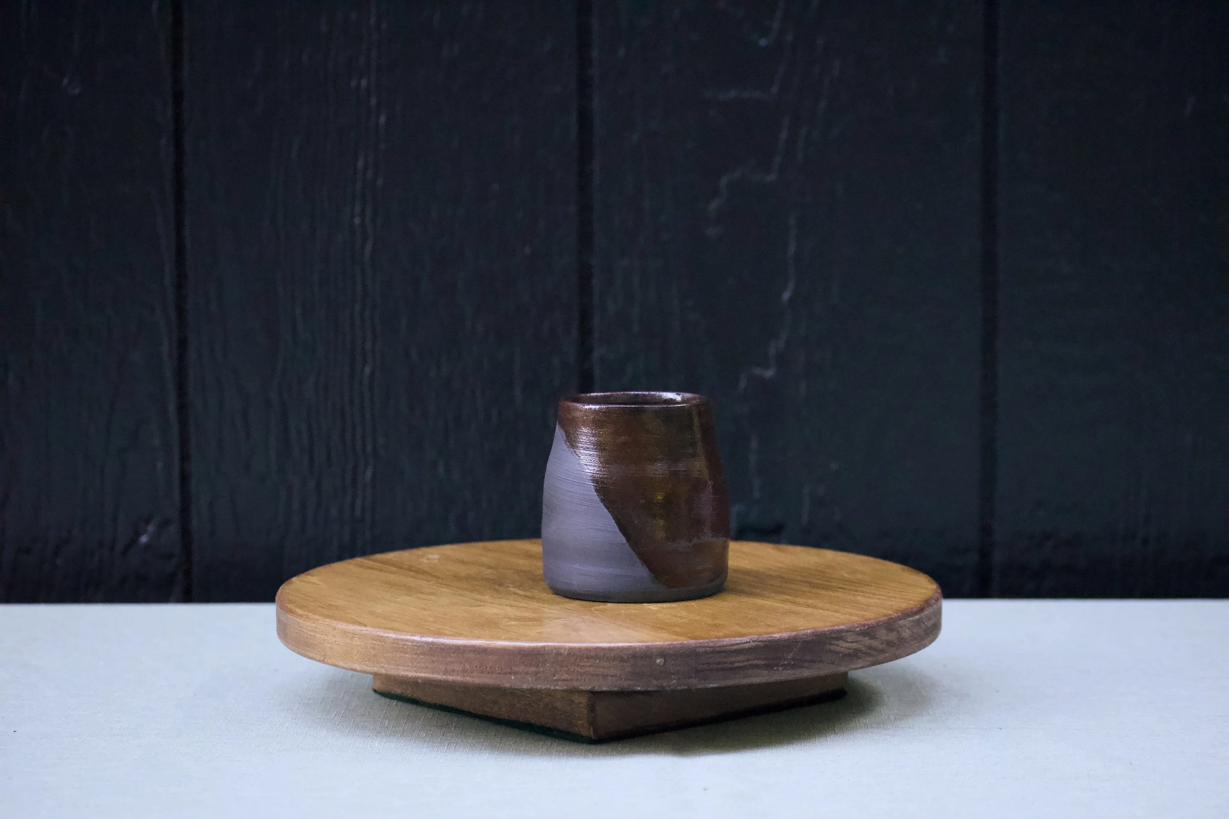 Clear Glaze on Black Clay Cup