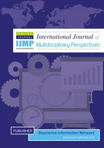 Cover of the International Journal of Multidisciplinary Perspectives, with a blue-themed background featuring gears and machinery illustrations and the publisher Bioscience Information Network.