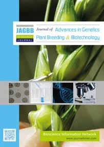 Cover of the journal 'Journal of Advances in Genetics, Plant Breeding & Biotechnology' featuring green plants and laboratory equipment.