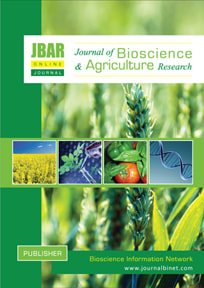 Cover of the Journal of Bioscience & Agriculture Research with images of crops, DNA, vegetables, and scientific imagery