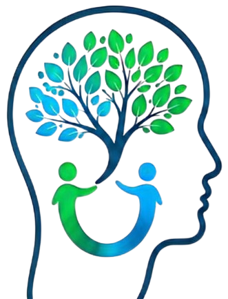 Illustration of a human head in profile with a tree inside the brain area, symbolizing growth, knowledge, or mental development.