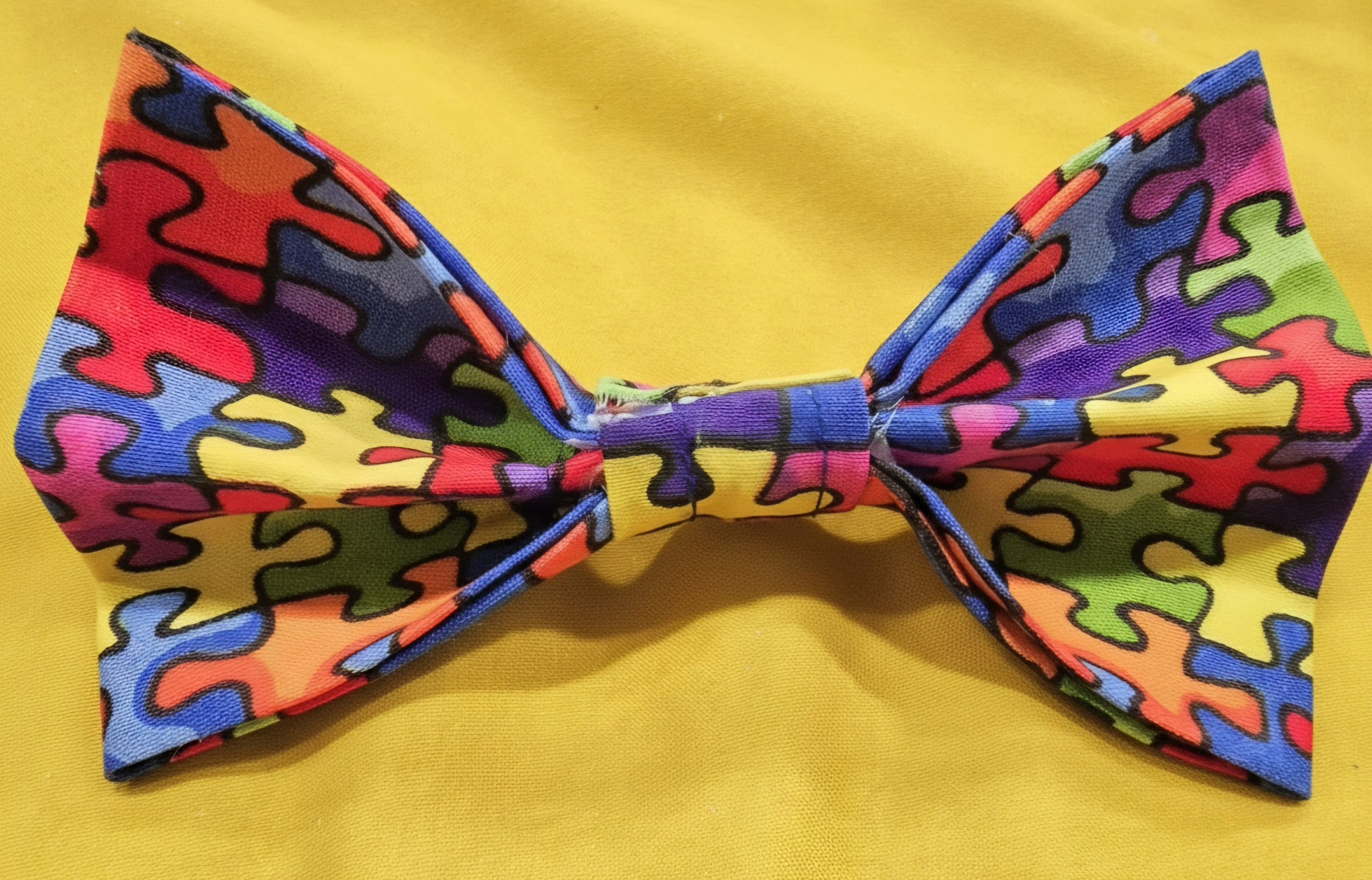 "Puzzle Perfect"  Dog Collar Bow Tie (5" x 2.5") |